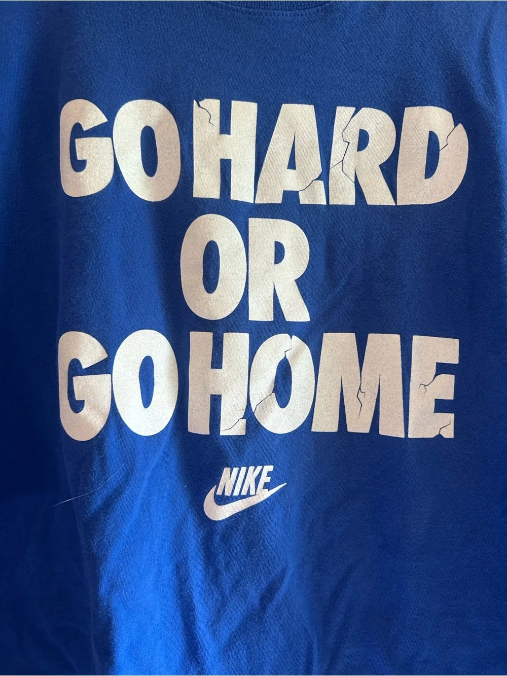 Nike Royal Blue Graphic 'Go Hard or Go Home' Tee